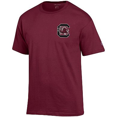 Men's Champion Garnet South Carolina Gamecocks Team Stack 2-Hit T-Shirt