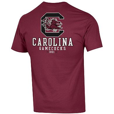 Men's Champion Garnet South Carolina Gamecocks Team Stack 2-Hit T-Shirt