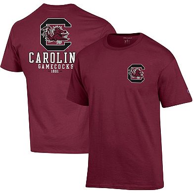 Men's Champion Garnet South Carolina Gamecocks Team Stack 2-Hit T-Shirt