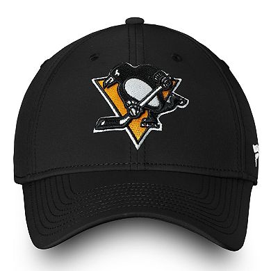 Men's Fanatics Branded Black Pittsburgh Penguins Core Primary Logo Flex Hat