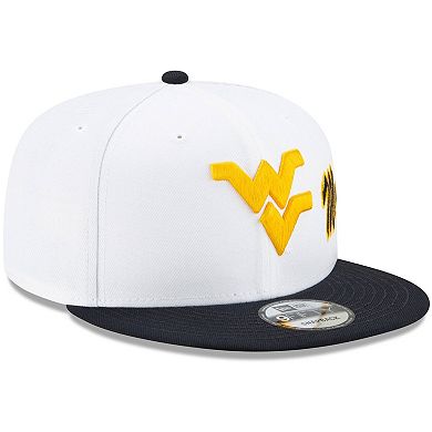 Men's New Era White/Navy West Virginia Mountaineers Two-Tone Side Script 9FIFTY Snapback Hat
