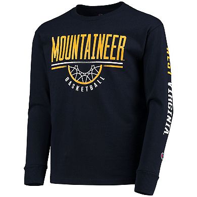 Youth Champion Navy West Virginia Mountaineers Basketball Long Sleeve T-Shirt
