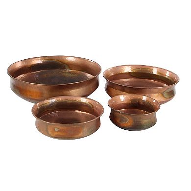 Stella & Eve Copper Finish Rustic Planter Table Decor 4-piece Set