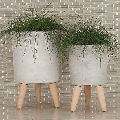 Stella & Eve Contemporary Faux Cement Planter Floor Decor 3-piece Set