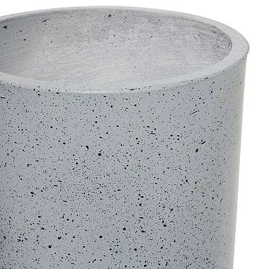 Stella & Eve Speckled White Cylinder Planter Floor Decor 2-piece Set