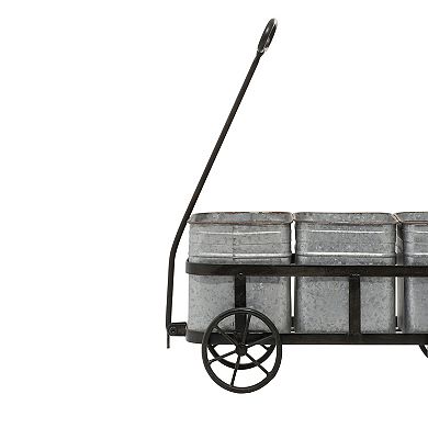 Stella & Eve Galvanized Farmhouse Decorative Wagon Planter Floor Decor