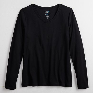 Petite Croft & Barrow?? Essential Long-Sleeve V-Neck Top