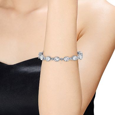 Sterling Silver Cubic Zirconia Link Bracelet