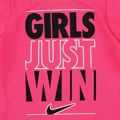 Toddler Girls Nike "Girls Just Win" Swoosh Graphic Tee