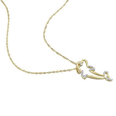 Stella Grace 10k Gold Diamond Accent Dolphin Pendant