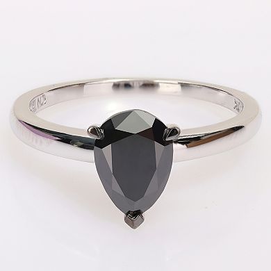 Stella Grace 10k White Gold 1 Carat T.W. Black Diamond Solitaire Ring