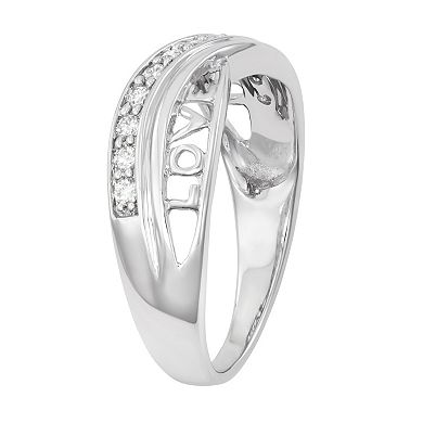 Sterling Silver 1/5 Carat T.W. Diamond "LOVE" Band Ring