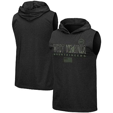 Men's Colosseum Black West Virginia Mountaineers OHT Military Appreciation Camo Logo Hoodie Sleeveless T-Shirt