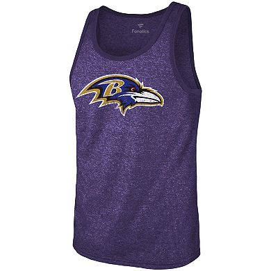 Men's Majestic Threads J.K. Dobbins Heathered Purple Baltimore Ravens Name & Number Tri-Blend Tank Top