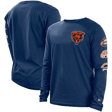 Men's New Era Navy Chicago Bears Hype 2-Hit Long Sleeve T-Shirt