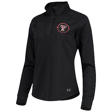 Women's Under Armour Black Texas Tech Red Raiders Basketball On-Court Quarter-Snap Raglan Jacket