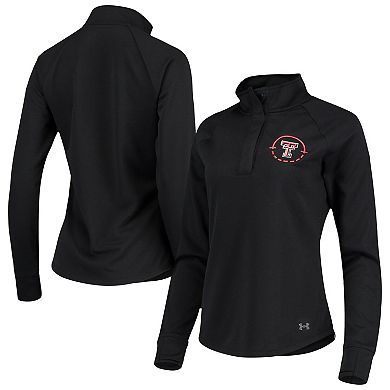 Women's Under Armour Black Texas Tech Red Raiders Basketball On-Court Quarter-Snap Raglan Jacket