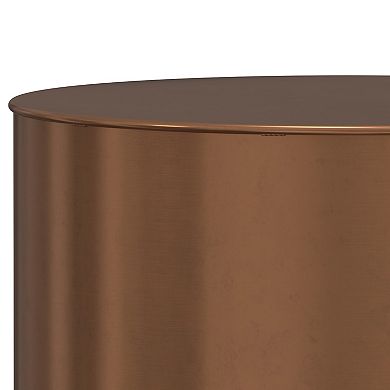 Simpli Home Curtis Metal Cylinder Accent Table