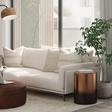 Simpli Home Curtis Metal Cylinder Accent Table