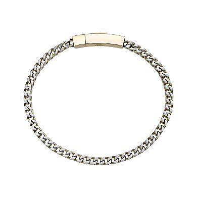 Men's LYNX Gold Tone Ion-Plated Stainless Steel Franco Chain Bracelet