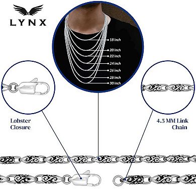 Men's LYNX Stainless Steel Link Chain Necklace 