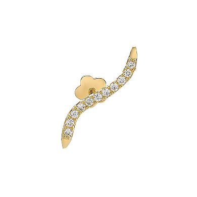 Lila Moon 14k Gold Cubic Zirconia Curved Bar Cartilage Earring