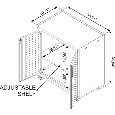 MANHATTAN COMFORT 3-Piece Fortress Mobile Garage Cabinet & Worktable Set