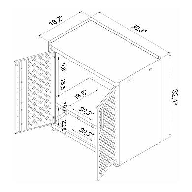 MANHATTAN COMFORT 3-Piece Fortress Mobile Garage Cabinet & Worktable Set