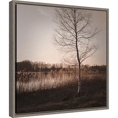 Amanti Art Autumn Time Tree Silhouette Framed Canvas Wall Art