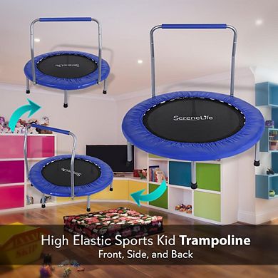 SereneLife 36 Inch Portable Highly Elastic Jumping Sports Trampoline, Kids Size