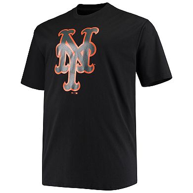 Men's Fanatics Branded Pete Alonso Black New York Mets Big & Tall Wordmark Name & Number T-Shirt