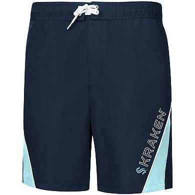 Men's G-III Sports by Carl Banks Deep Sea Blue Seattle Kraken Sunrise Volley Swim Shorts