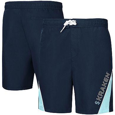 Men's G-III Sports by Carl Banks Deep Sea Blue Seattle Kraken Sunrise Volley Swim Shorts