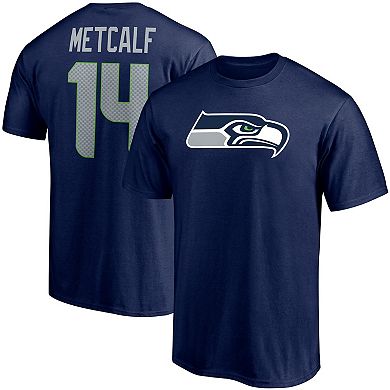 Men's Fanatics Branded DK Metcalf College Navy Seattle Seahawks Player Icon Name & Number T-Shirt