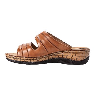 Propet June Women's Leather Slide Sandals