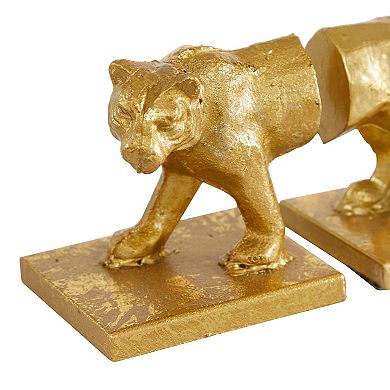 Stella & Eve Glam Gold Mountain Lion Bookends 2-piece Set