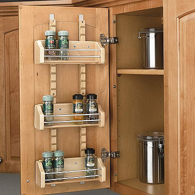 Rev-A-Shelf Small Adjustable 3-Shelf Cabinet Door Mount Spice Rack, 4ASR-15