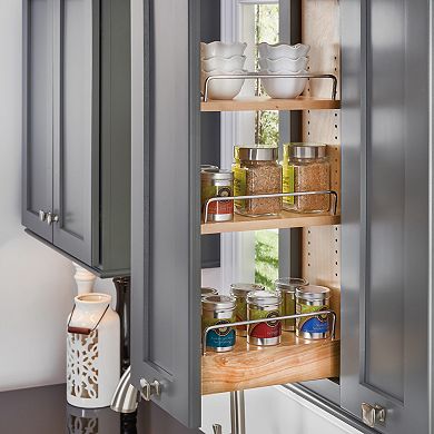 Rev-A-Shelf 8" Pull Out Kitchen Wall Cabinet Organizer Soft Close, 448-BBSCWC-8C