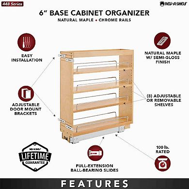 Rev-a-shelf 6" Pull Out Kitchen Cabinet Organizer Pantry Spice Rack, 448-bc-6c