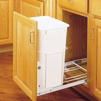 Rev-a-shelf Single Pullout 35 Qt. Trash Can For Kitchen Cabinets, Rv-18pb-1