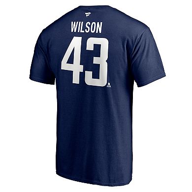 Men's Fanatics Branded Tom Wilson Navy Washington Capitals 2020/21 Alternate Authentic Stack Name & Number T-Shirt