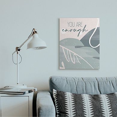 Stupell Home Decor You are Enough Phrase Soft Green Leaves Wall Decor