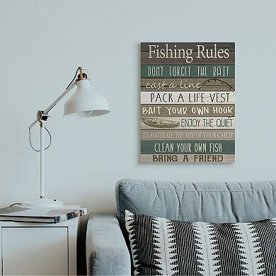 Stupell Home Decor Rustic Fishing Rules Wall Decor