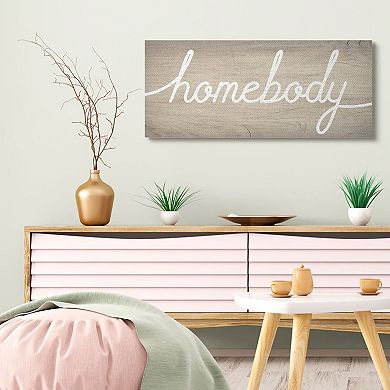 Stupell Home Decor Charming Homebody Phrase Cursive Text Wall Decor