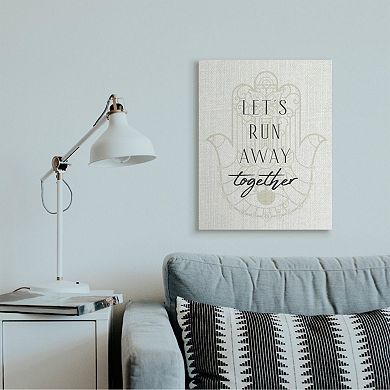 Stupell Home Decor Runaway Together Quote Moroccan Khmissa Inspired Pattern Wall Decor