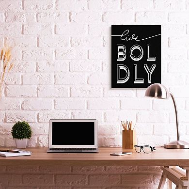 Stupell Home Decor Live Boldly Text Unique Pop Typography Wall Decor