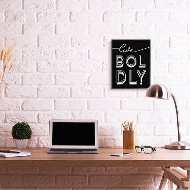 Stupell Home Decor Live Boldly Text Unique Pop Typography Wall Decor