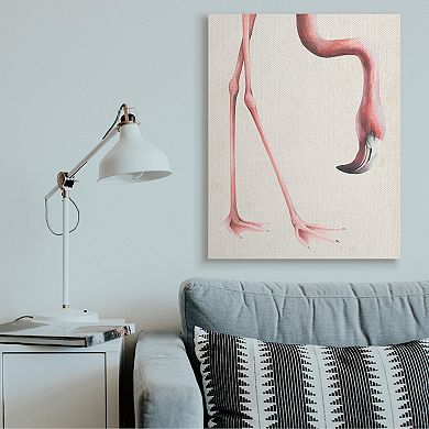 Stupell Home Decor Pink Flamingo Bending Feet Canvas Wall Art
