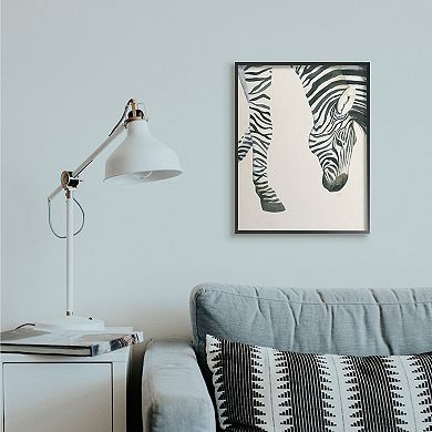Stupell Home Decor Zebra Grazing Striped Framed Wall Art