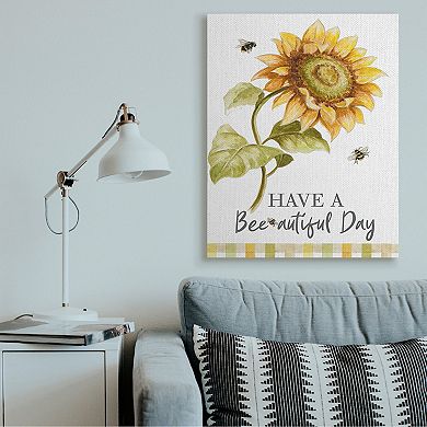 Stupell Home Decor Have a Beautiful Day Sunflower Canvas Wall Art